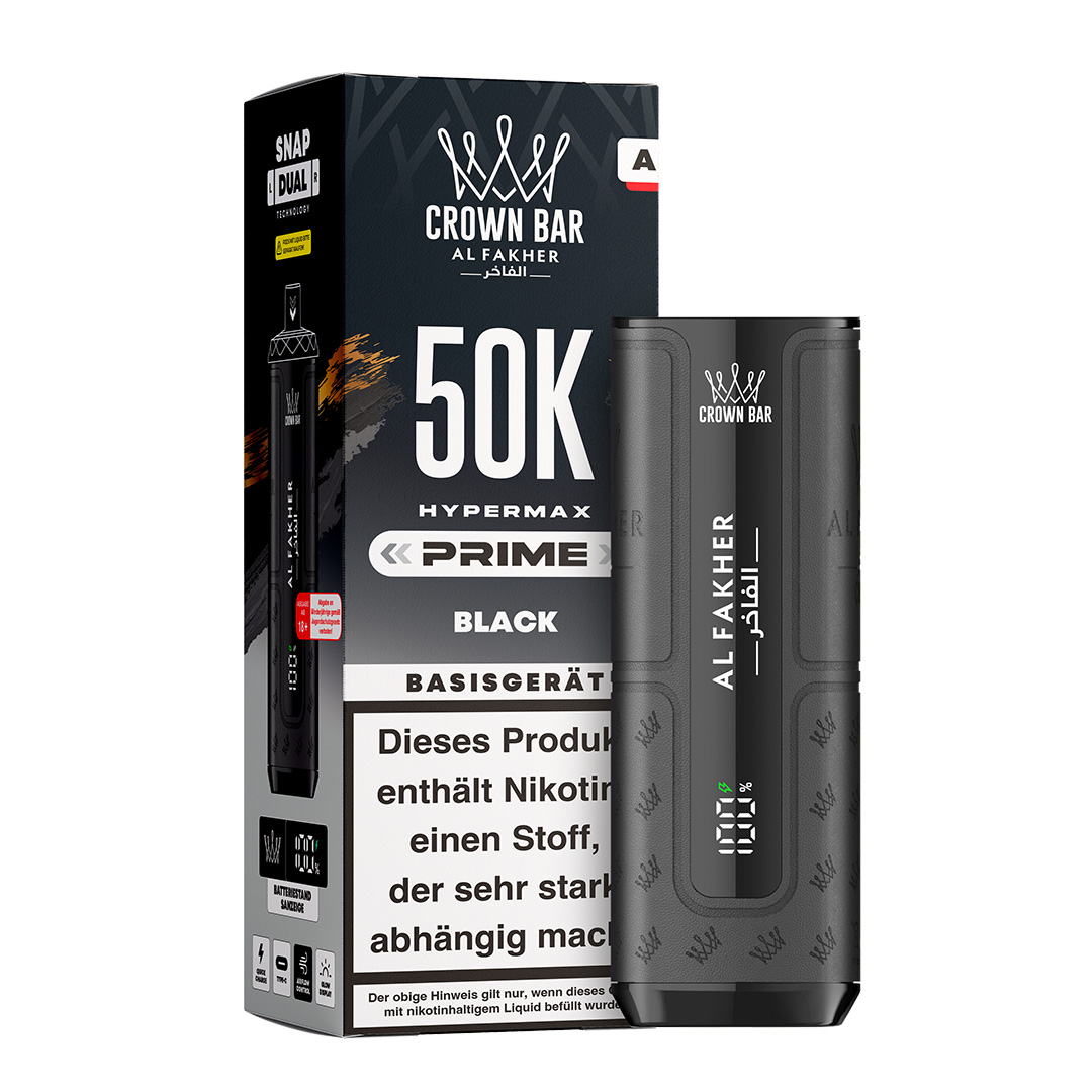 Al Fakher Crown Bar 50k Hypermax Prime Basisgerät Black Al Fakher Crown Bar 50k Hypermax Prime Basisgerät Black