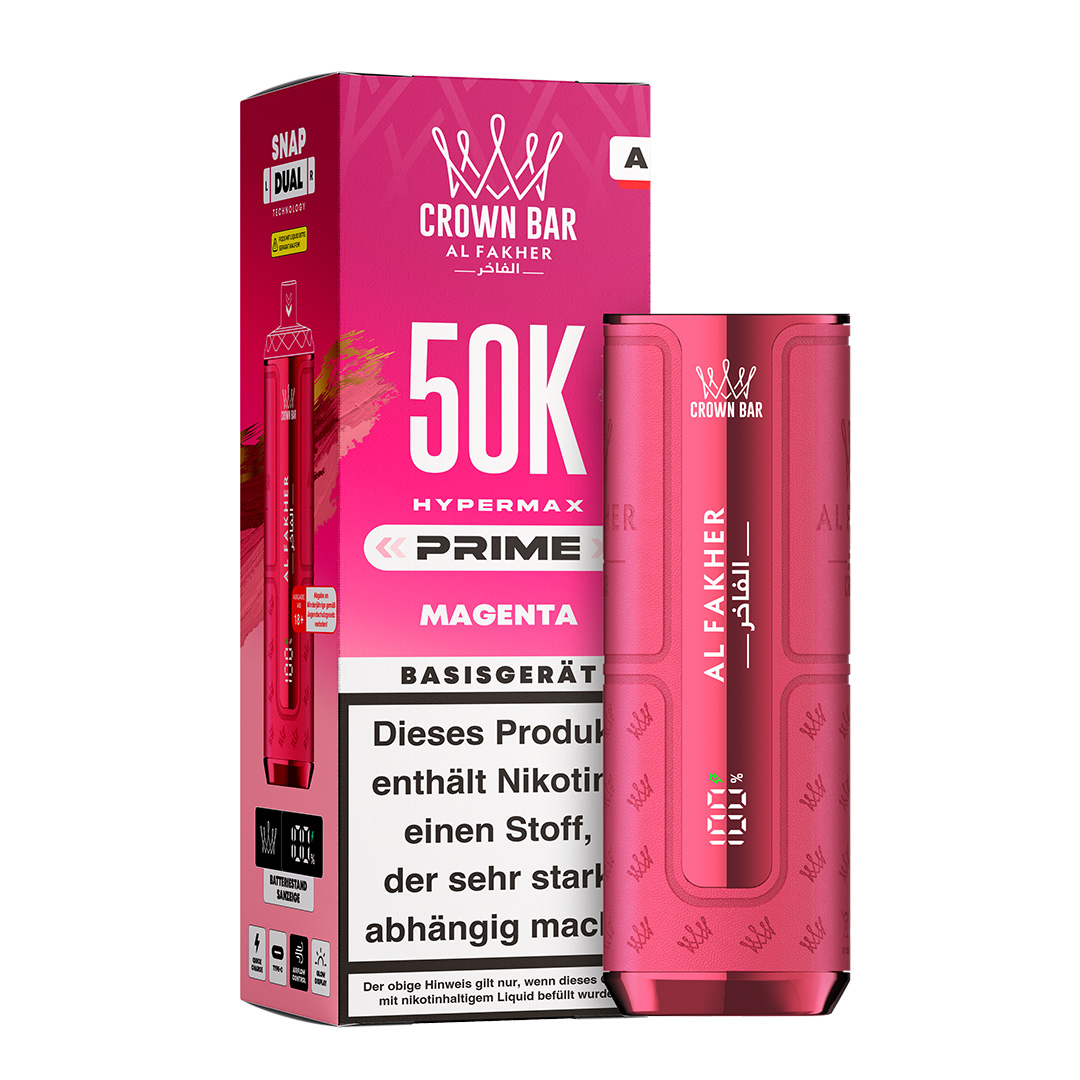 Al Fakher Crown Bar 50K Hypermax Prime Basisgerät Magenta