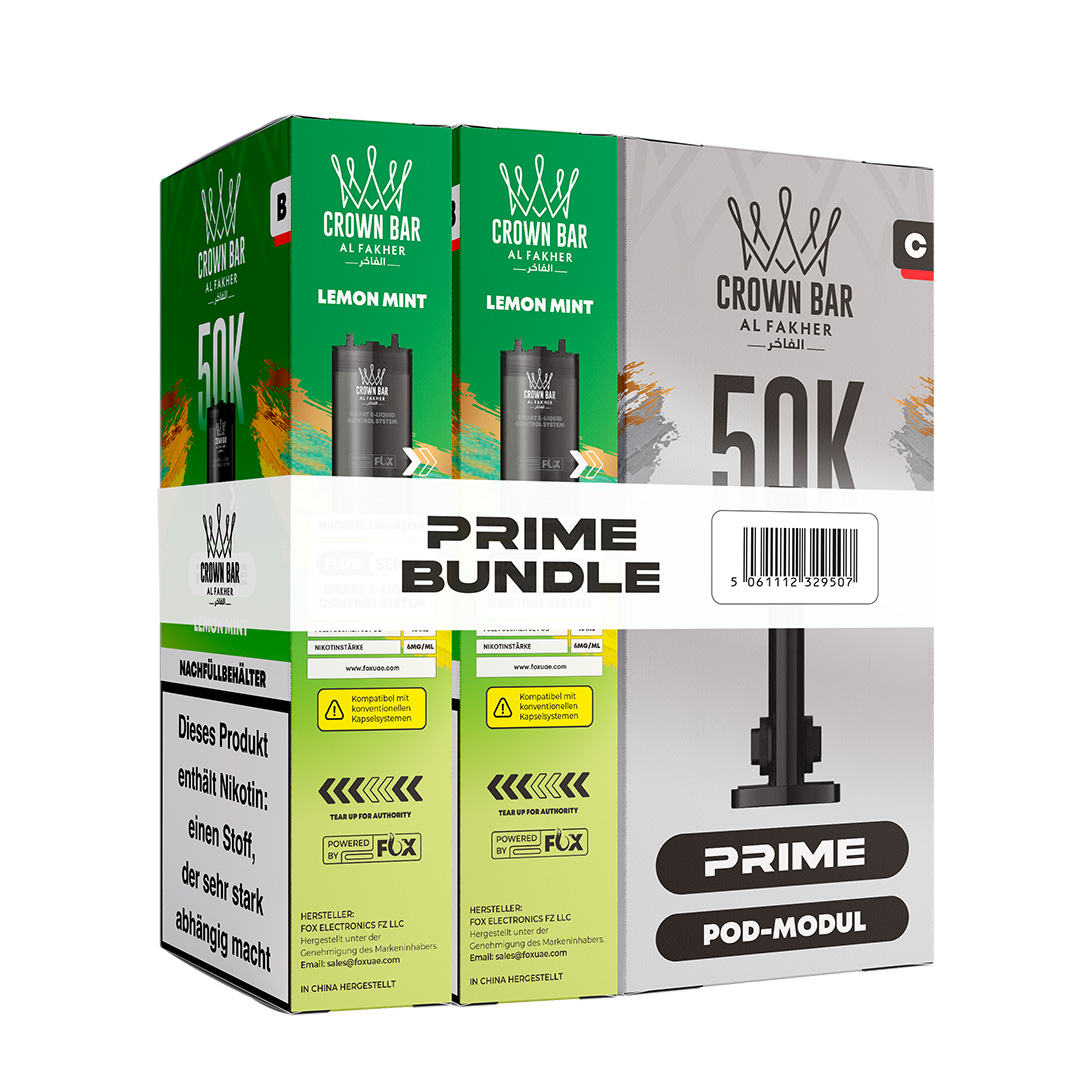 Al Fakher Crown Bar 50k Hypermax Prime Pod Bundle Lemon Mint Al Fakher Crown Bar 50k Hypermax Prime Pod Bundle Lemon Mint