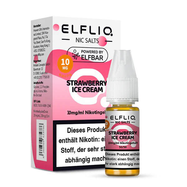 Elfbar Elfliq Strawberry Ice Cream 10ml 10mg Elfbar Elfliq Strawberry Ice Cream 10ml 10mg