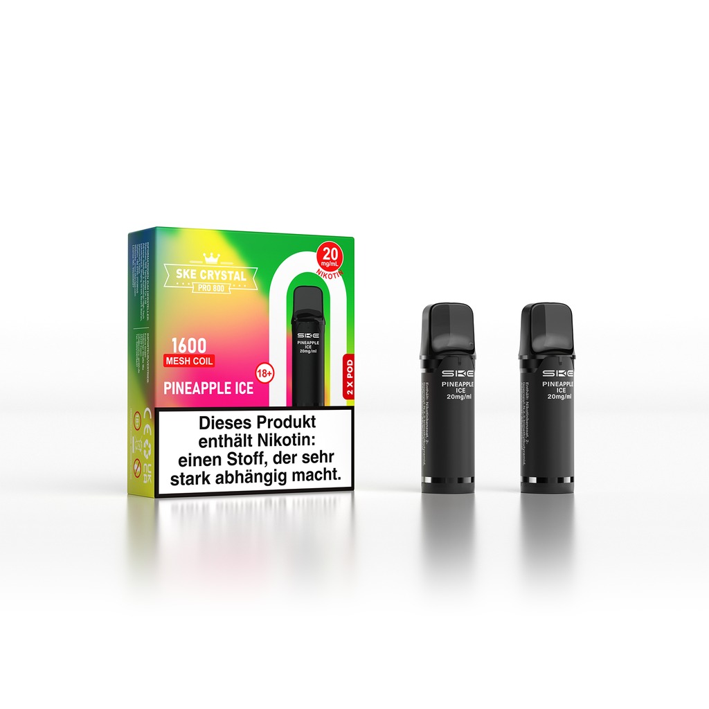 SKE Crystal Pro 800 Pod - Pineapple Ice 2% Nikotin (2er Pack)