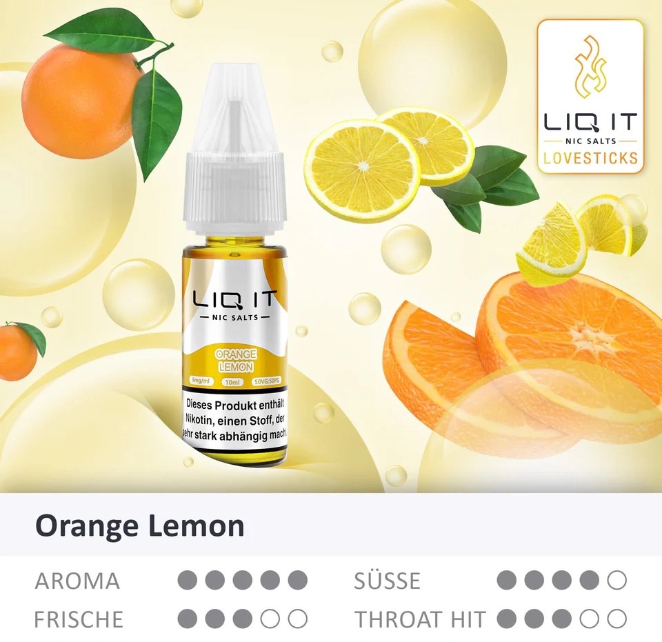 Lovesticks Liq It Liquid Orange Lemon 10ml Eigenschaften Lovesticks Liq It Liquid Orange Lemon 10ml Eigenschaften