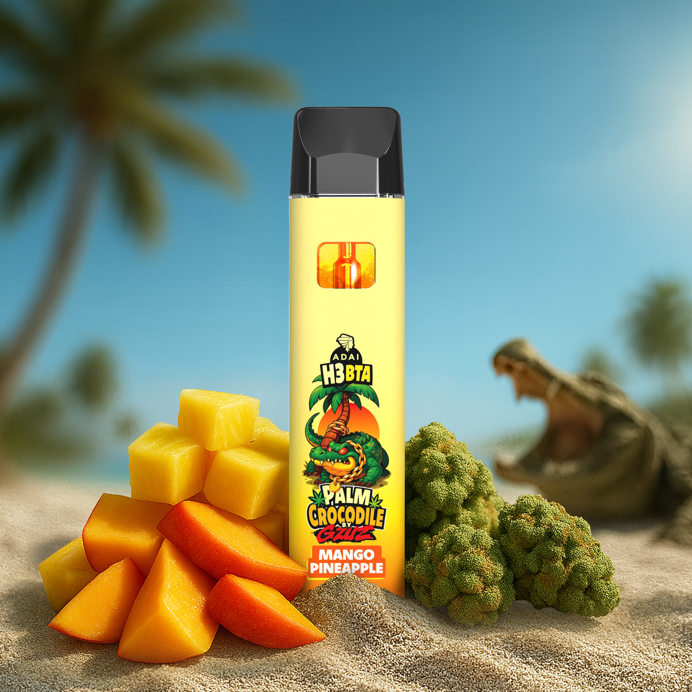 Palm Crocodile by GZUZ H3BTA Vape Mango Pineapple 1ml Palm Crocodile by GZUZ H3BTA Vape Mango Pineapple 1ml