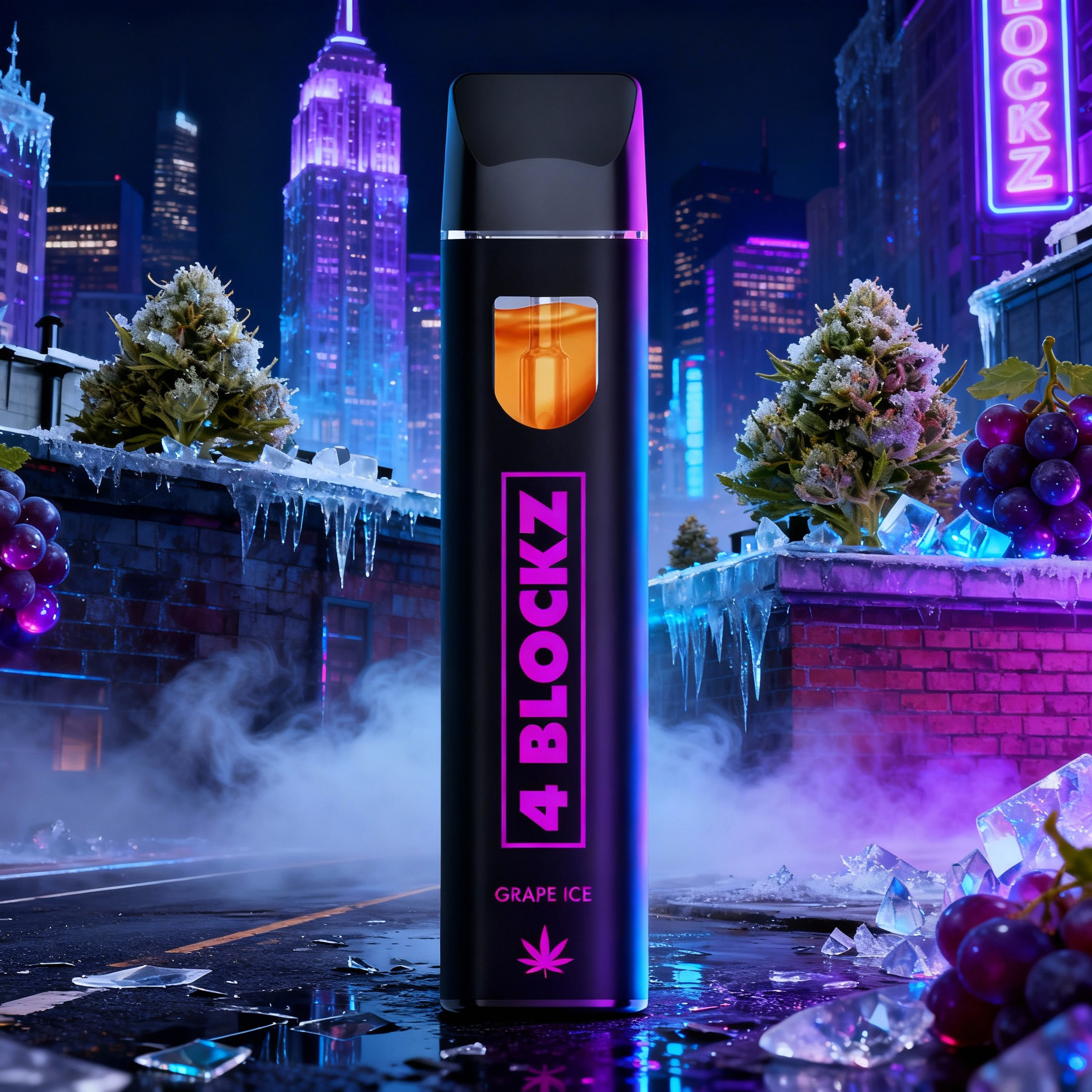 4 Blockz H3BTA Vape - Grape Ice 1ml