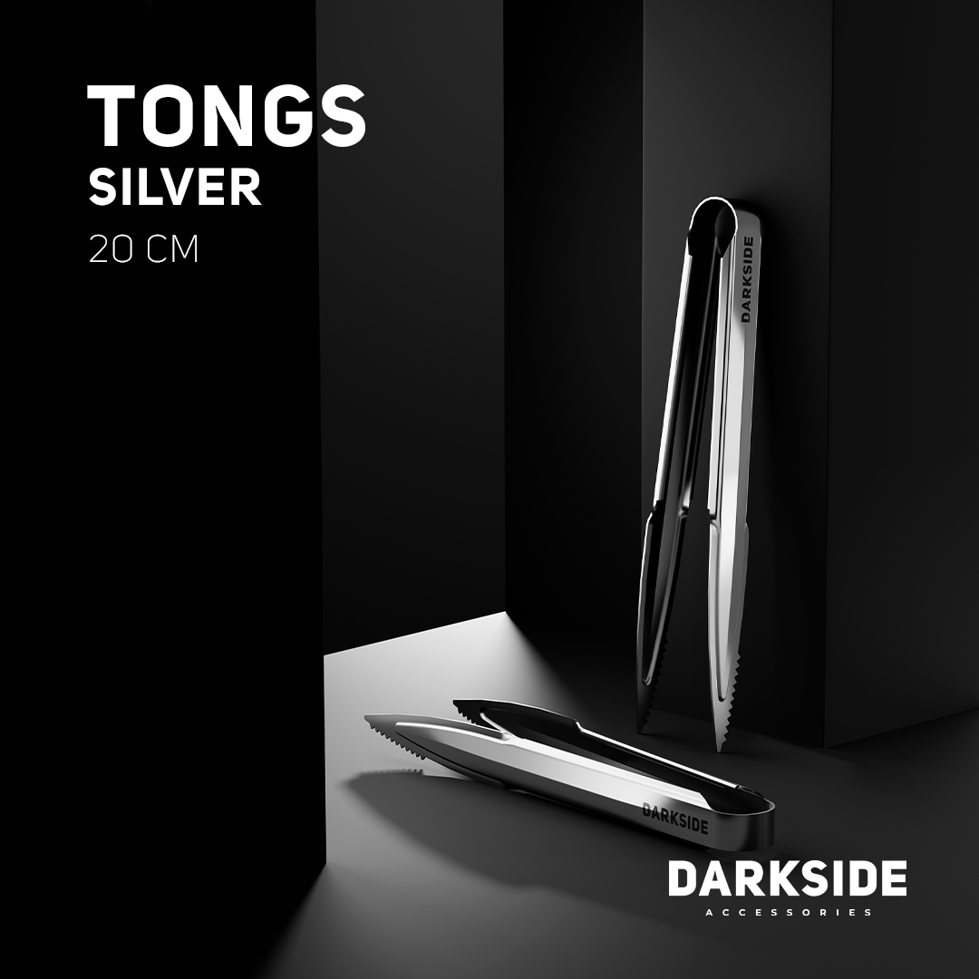 Darkside Shisha Kohlezange Silber 20cm