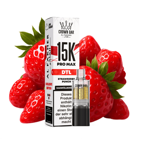 Al Fakher Crown Bar 15k Pro Max DTL Pod Strawberry Punch 10ml Al Fakher Crown Bar 15k Pro Max DTL Pod Strawberry Punch 10ml