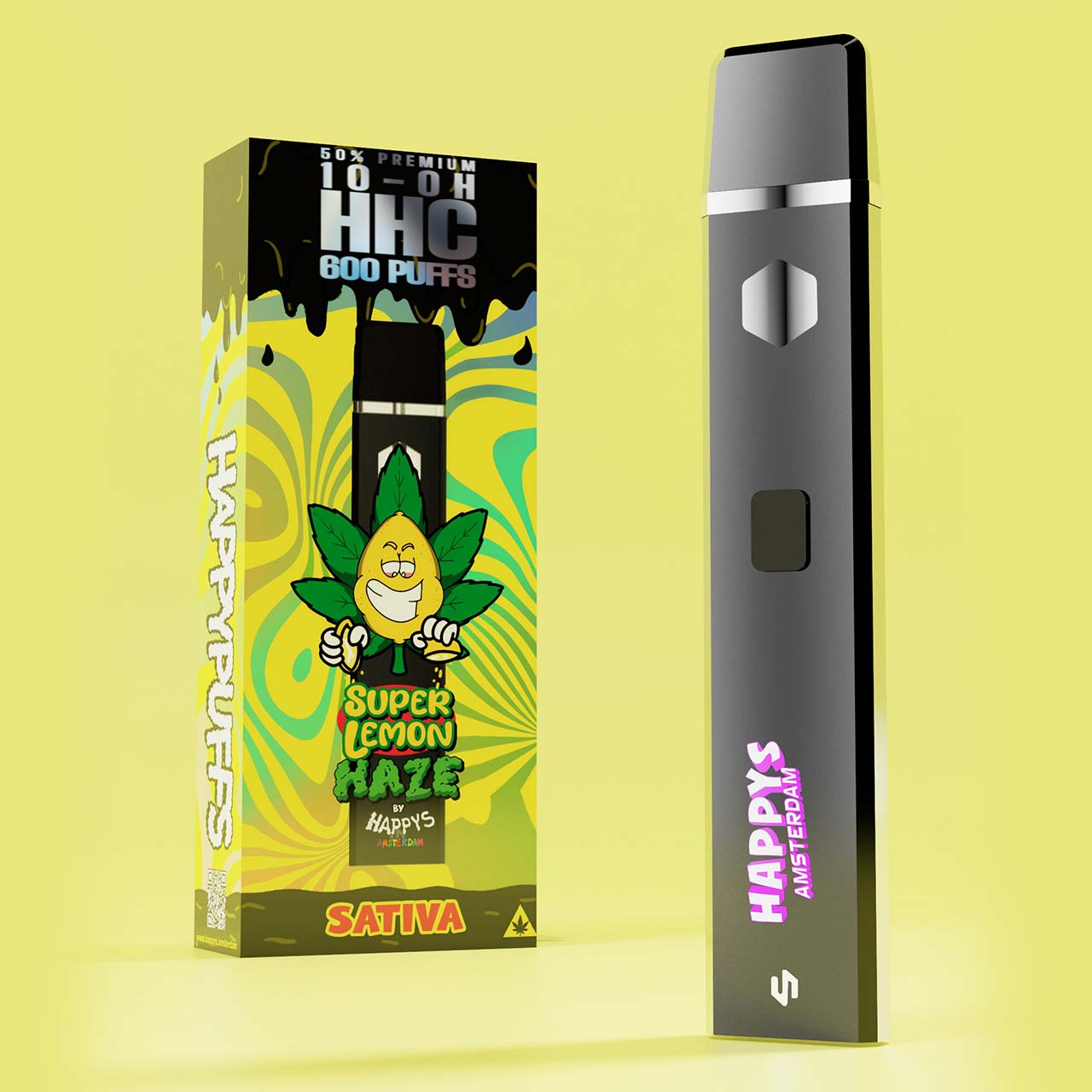 Happys Amsterdam 10-OH-HHC Vape Super Lemon Haze Happys Amsterdam 10-OH-HHC Vape Super Lemon Haze