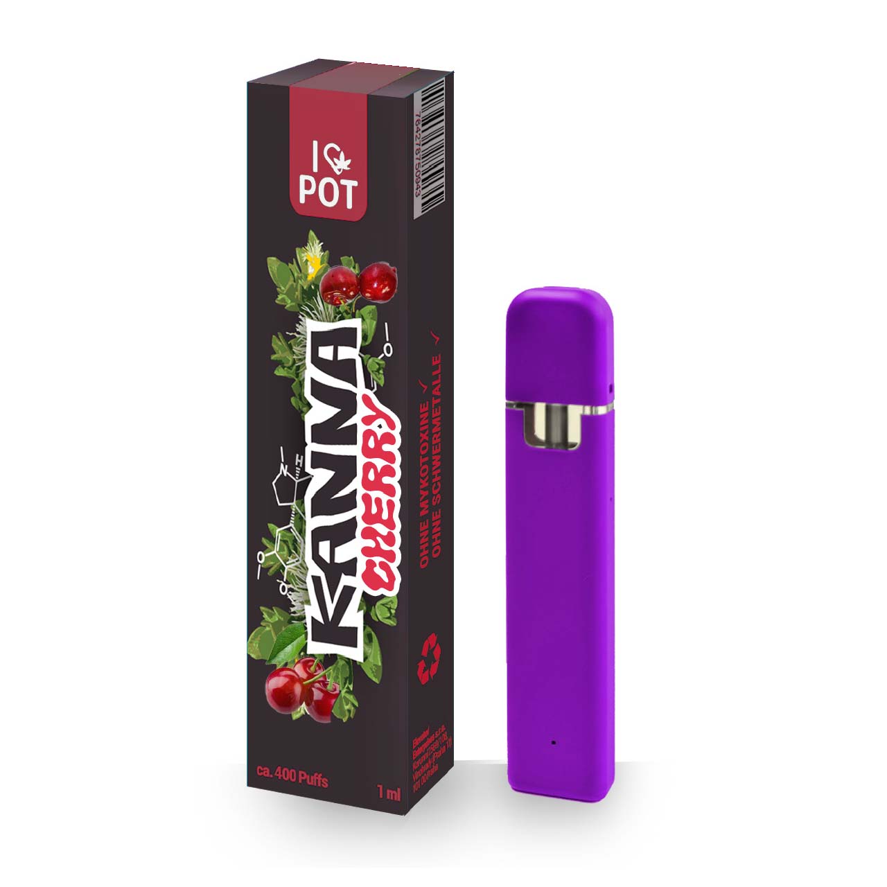 I Love Pot Kanna Vape Einweg E-Zigarette - Cherry - 1ml