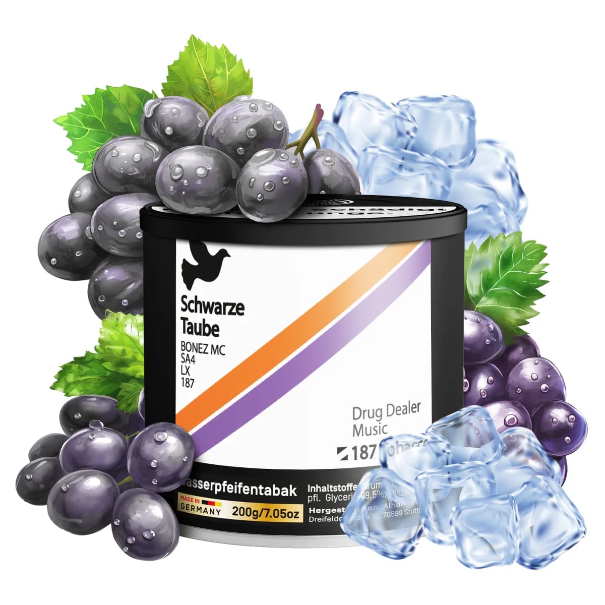 187 Shisha Tabak AMG Schwarze Taube 200g