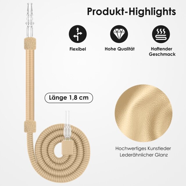 Luna - Traditioneller Kunstleder Schlauch Beige