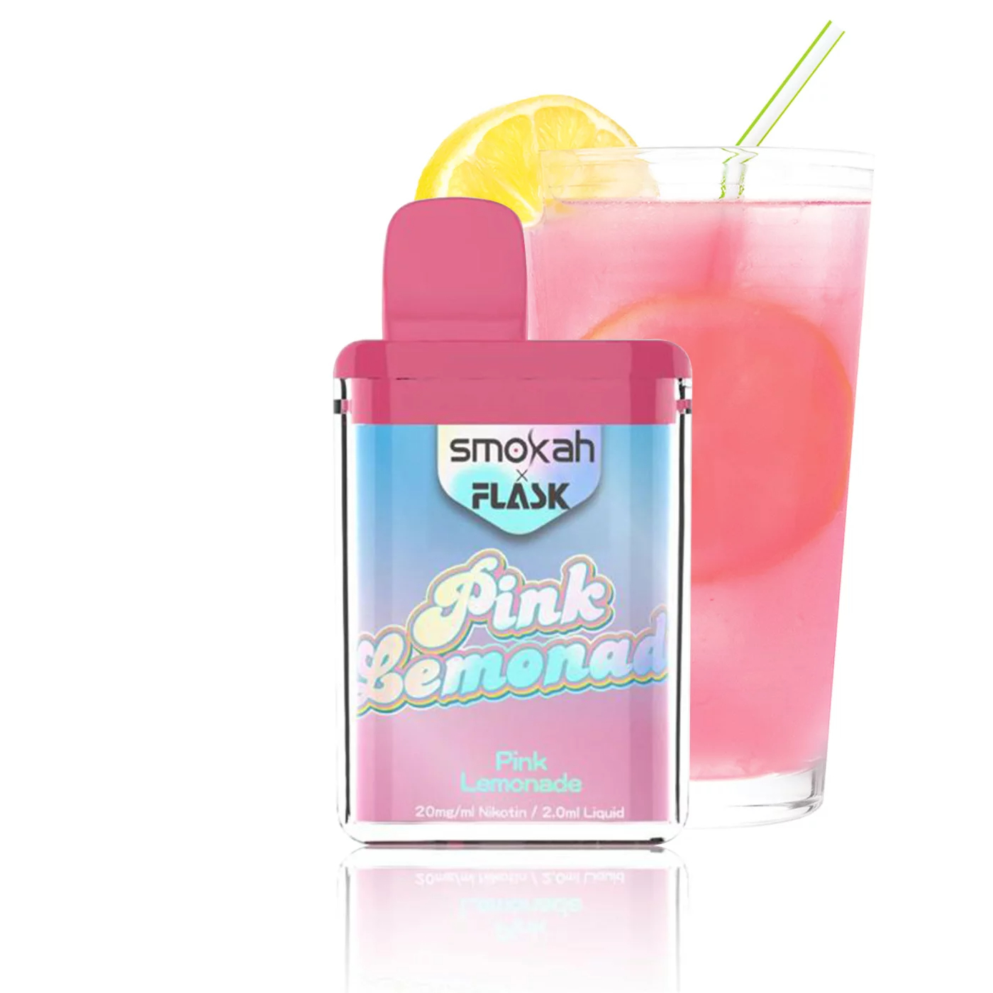 Smokah x Flask Pocket - Einweg E-Shisha - Pink Lemonade 2% Nikotin