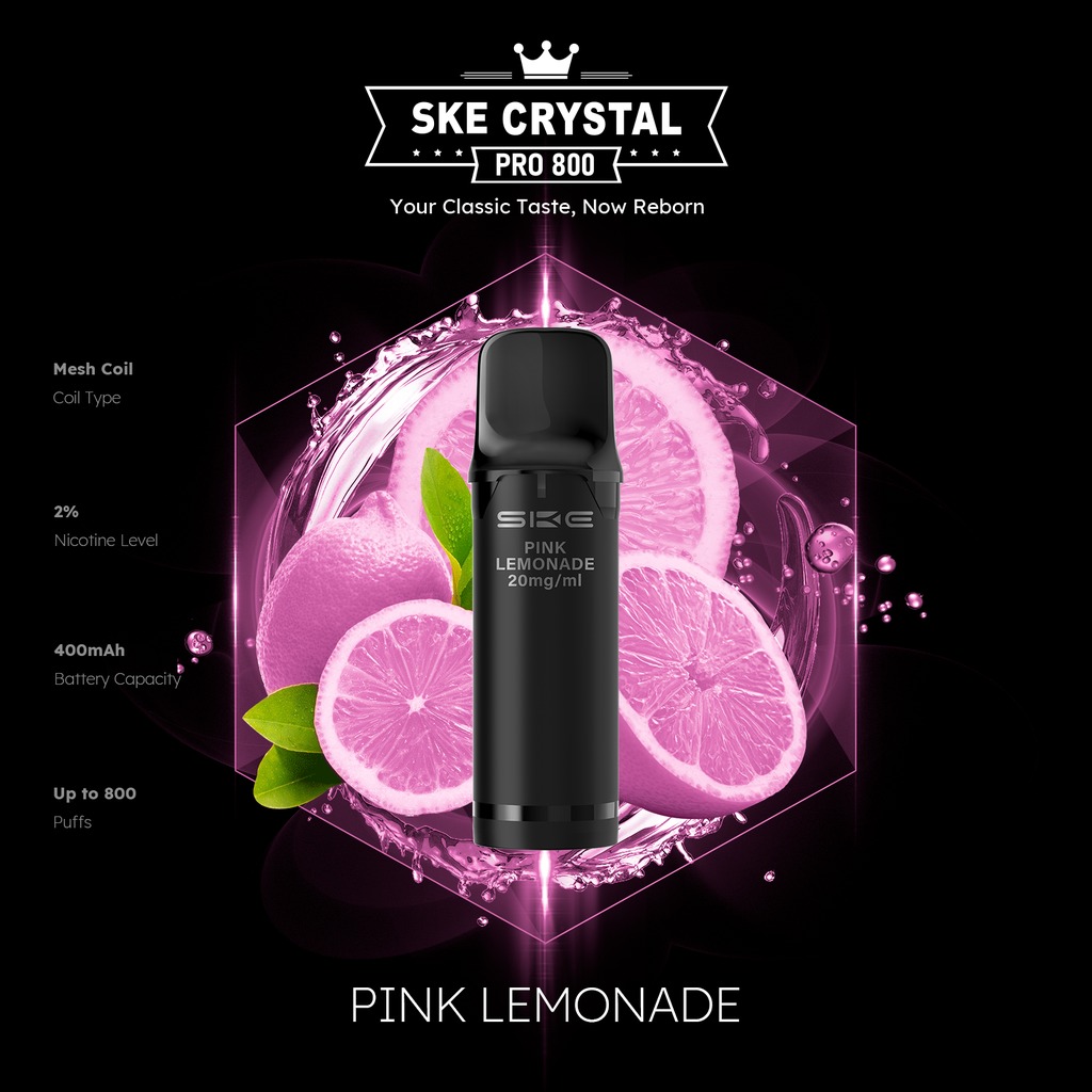 SKE Crystal Pro 800 Pod - Pink Lemonade 2% Nikotin (2er Pack)