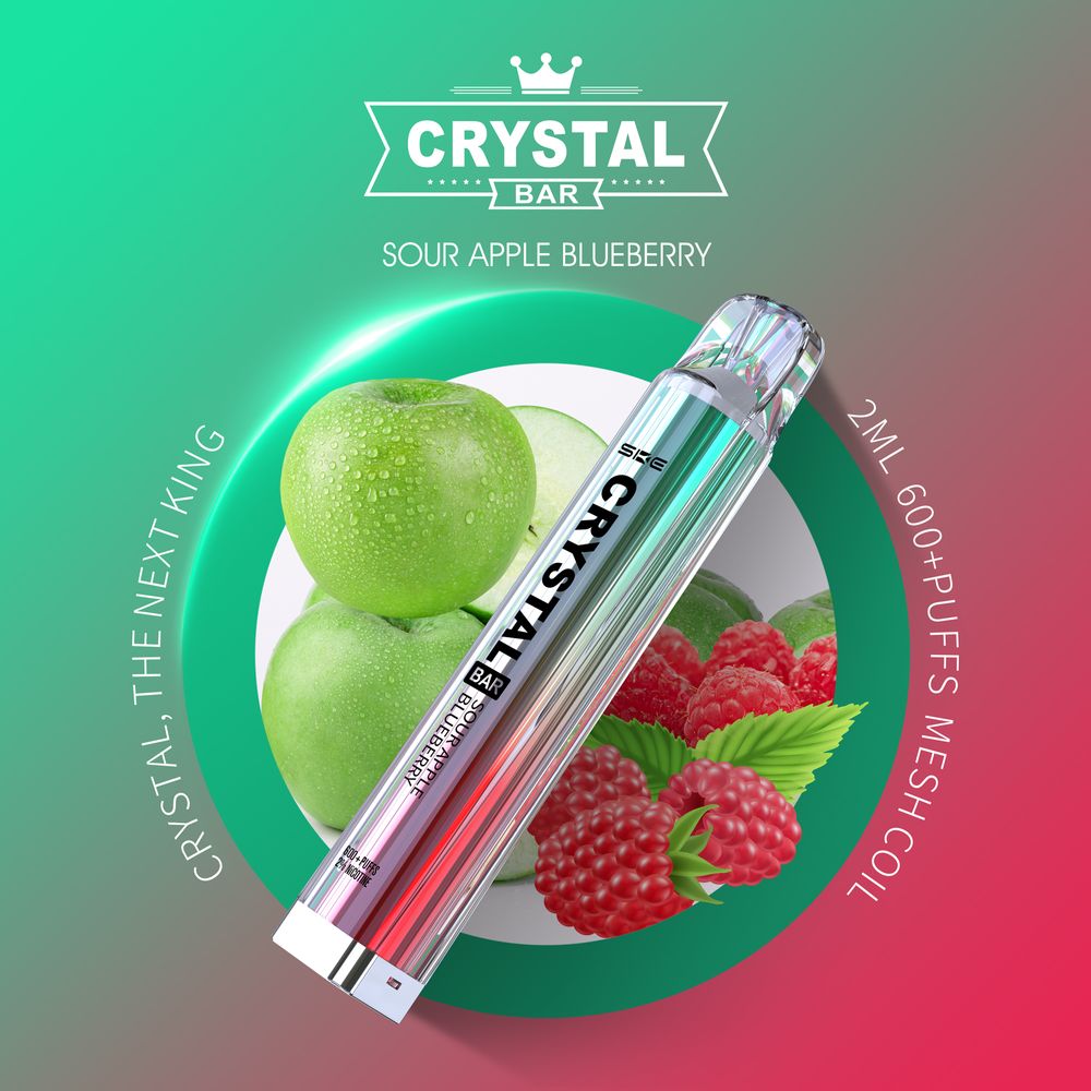 Crystal Bar - Sour Apple Blueberry 2% Nikotin 600 Züge