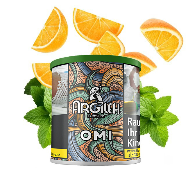Argileh Virginia Shisha Tabak Orange Mint OMI 200g Argileh Virginia Shisha Tabak Orange Mint OMI 200g