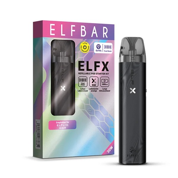 Elfbar ElfX Refillable Pod Kit Black Elfbar ElfX Refillable Pod Kit Black