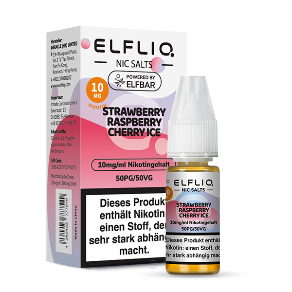 Elfbar Elfliq Strawberry Raspberry Cherry Ice 10mg 10ml Elfbar Elfliq Strawberry Raspberry Cherry Ice 10mg 10ml