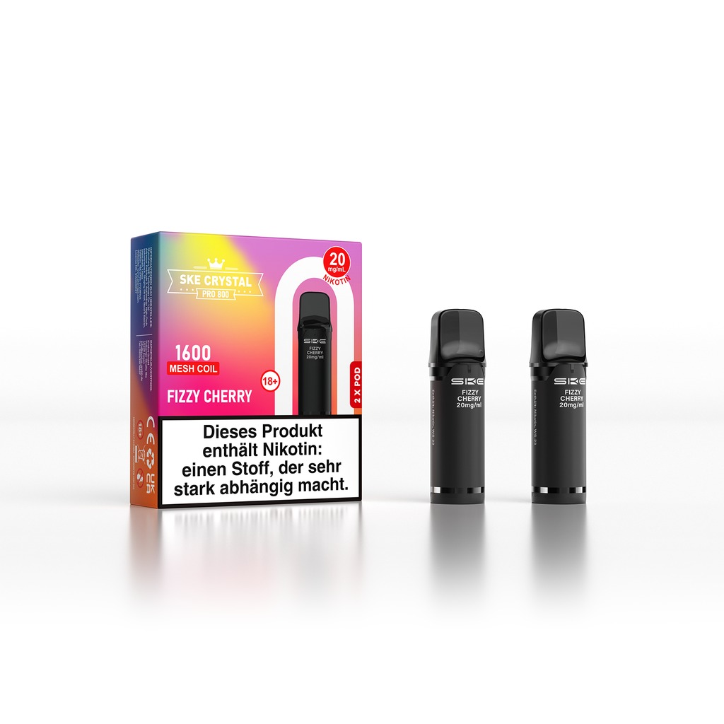 SKE Crystal Pro 800 Pod - Fizzy Cherry 2% Nikotin (2er Pack)
