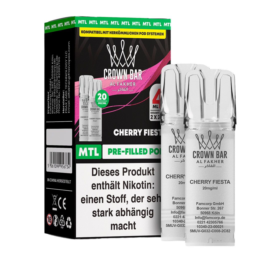 Al Fakher - Crown Bar 600 MTL POD - Cherry Fiesta (2 Pods)
