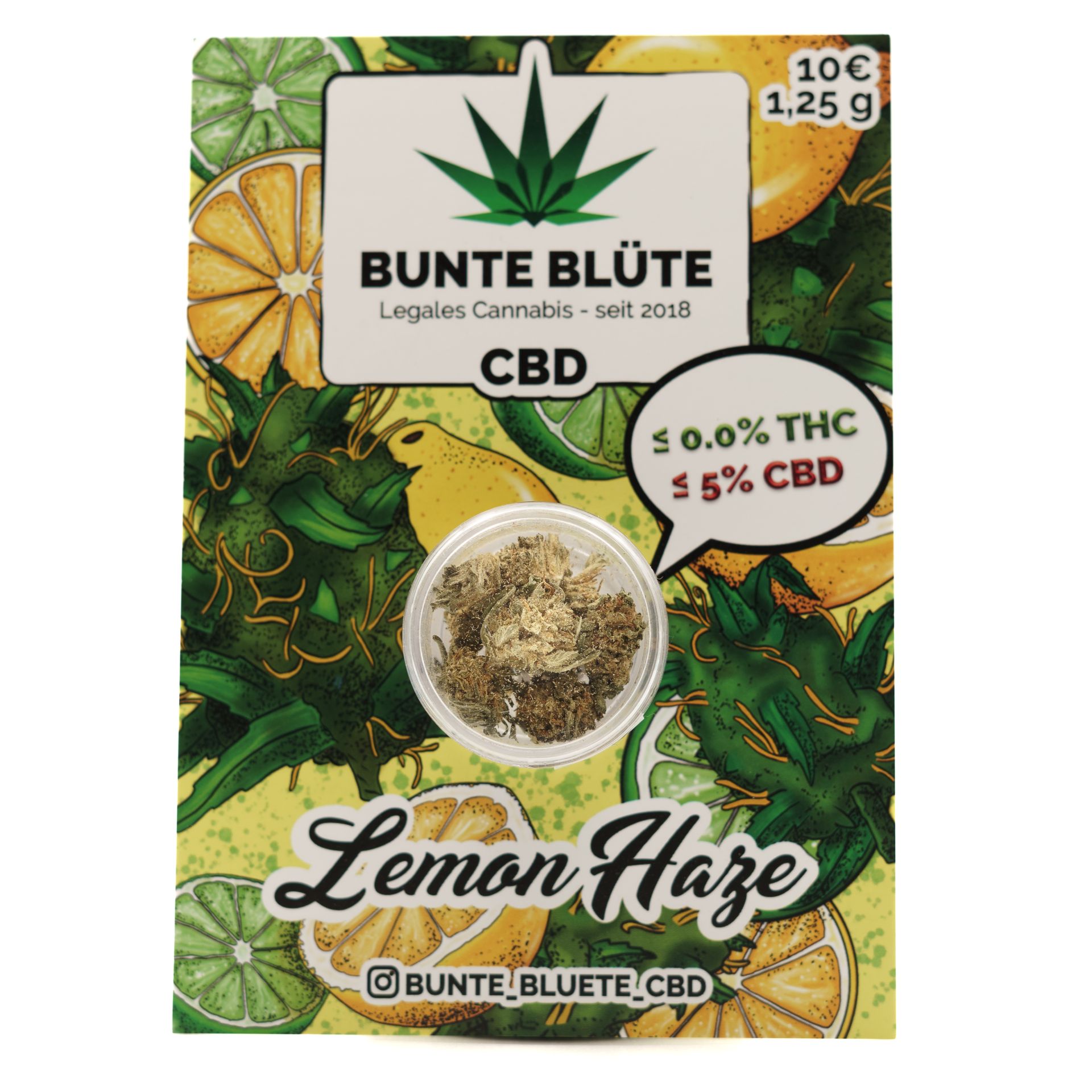 Bunte Blüte CBD Blüte - Lemon Haze 5% 1g