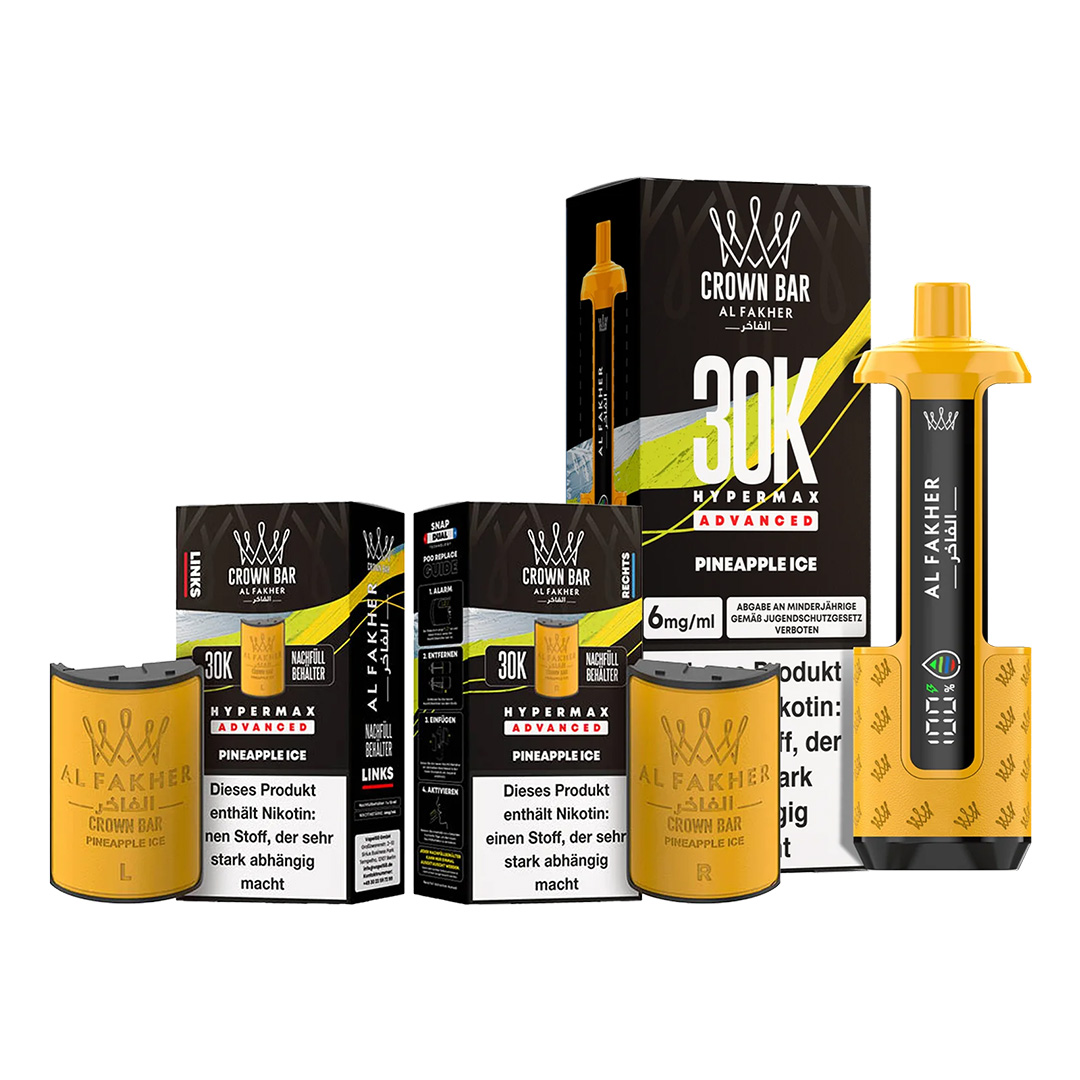 Al Fakher Crown Bar 30K Hypermax Advanced Pineapple Ice Al Fakher Crown Bar 30K Hypermax Advanced Pineapple Ice