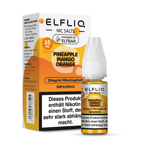Elfbar Elfliq Pineapple Mango Orange 10mg 10ml Elfbar Elfliq Pineapple Mango Orange 10mg 10ml