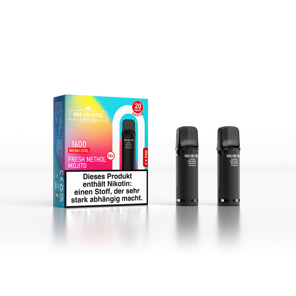 SKE Crystal Pro 800 Pod - Fresh Methol Mojito 2% Nikotin (2er Pack)