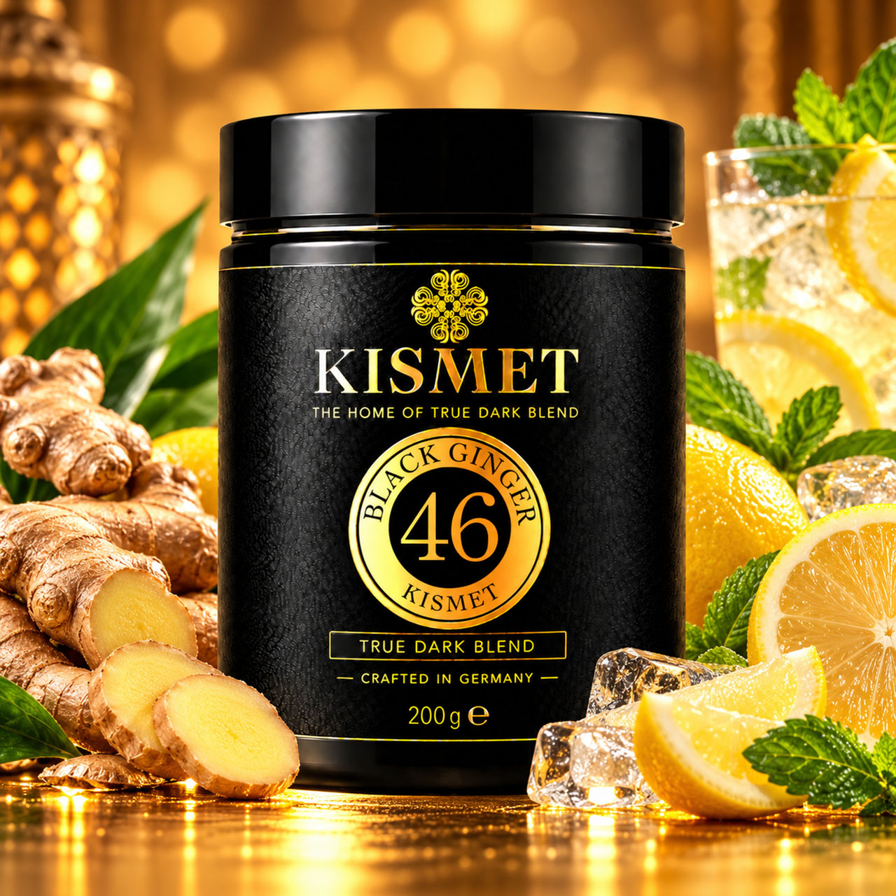 Kismet Darkblend Shisha Tabak Black Ginger #46 200g