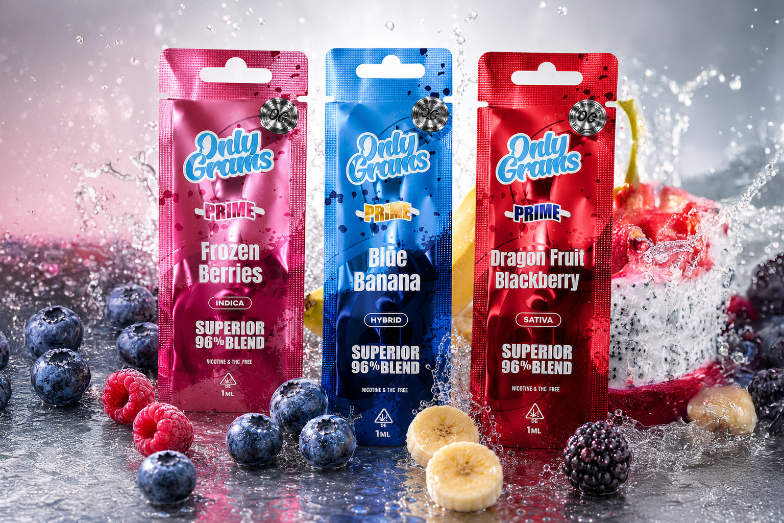 Only Grams Superior Blend Vapes – 3 neue Sorten Blue Banana, Dragon Fruit Blackberry & Frozen Berries
