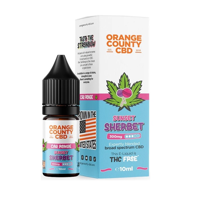 Orange County - Sunset Sherbet CBD Liquid 10ml | 300mg