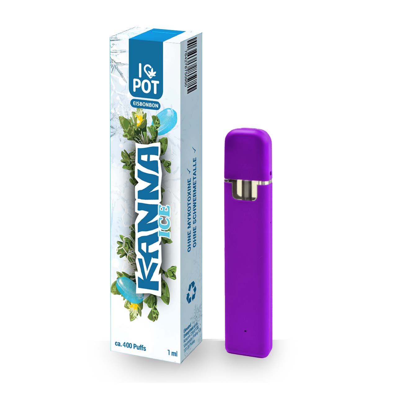 I Love Pot Kanna Vape Einweg E-Zigarette - Ice Bonbon - 1ml