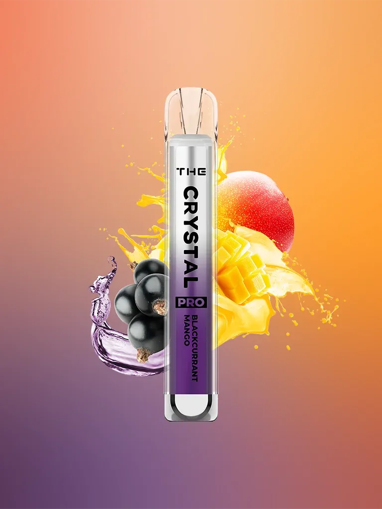 The Crystal Pro - Vape Einweg E-Zigarette Black Currant Mango 2% Nikotin 600 Züge
