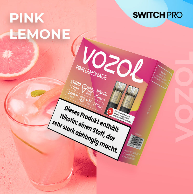 Vozol Switch Pro - Pod - Pink Lemonade 2% Nikotin 700 Züge (2 Pods)