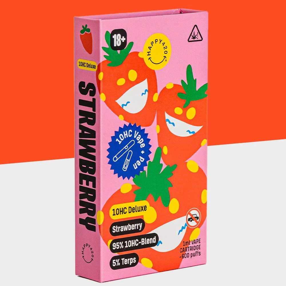 Happy 420 10-HC Deluxe Vape Strawberry Happy 420 10-HC Deluxe Vape Strawberry