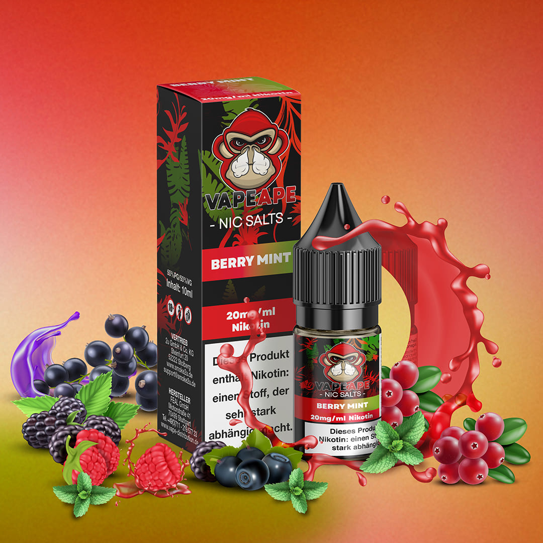 Vape Ape Liquid 10ml 20mg Berry Mint Vape Ape Liquid 10ml 20mg Berry Mint