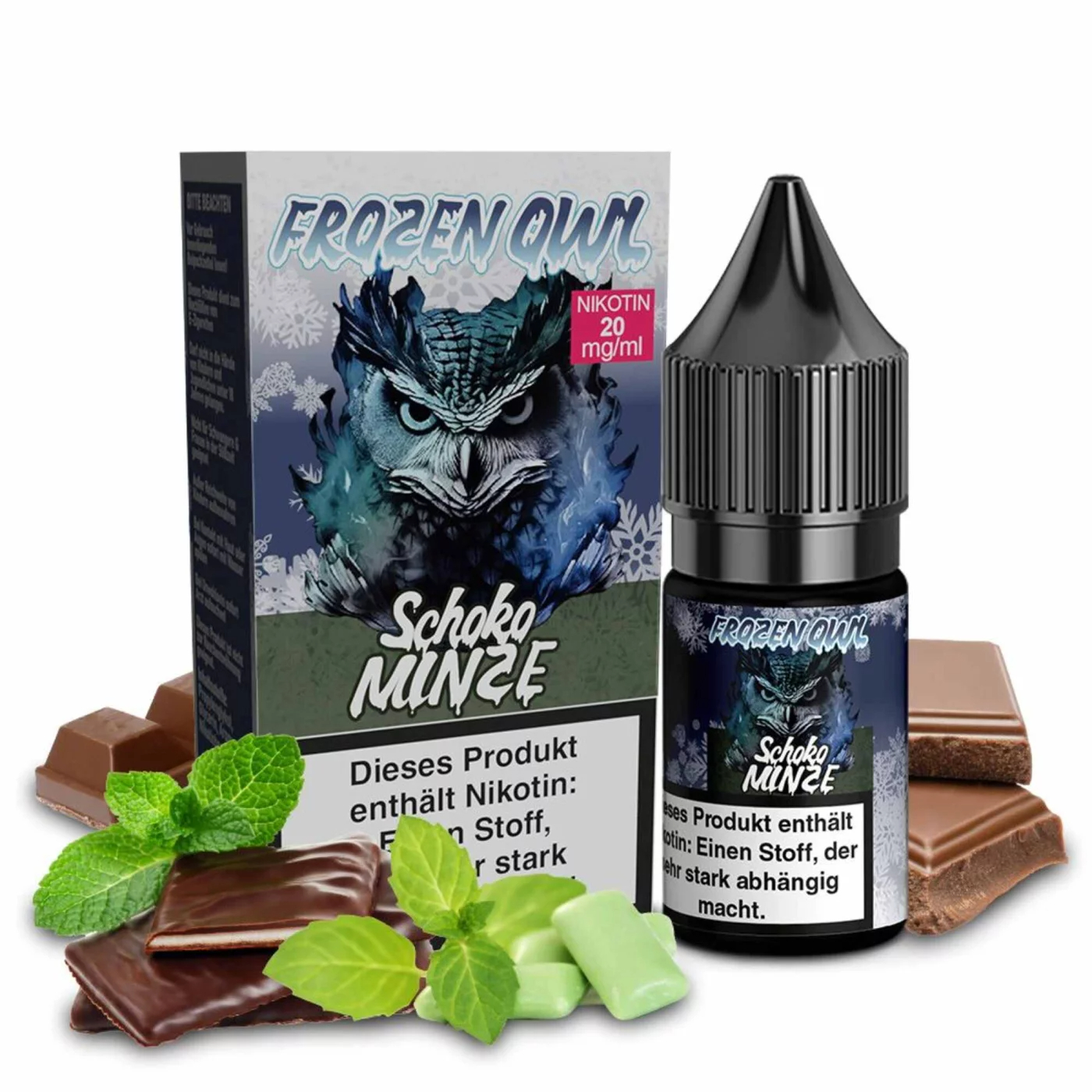 Frozen Owl Nikotinsalz Liquid Schoko Minze 10ml Frozen Owl Nikotinsalz Liquid Schoko Minze 10ml