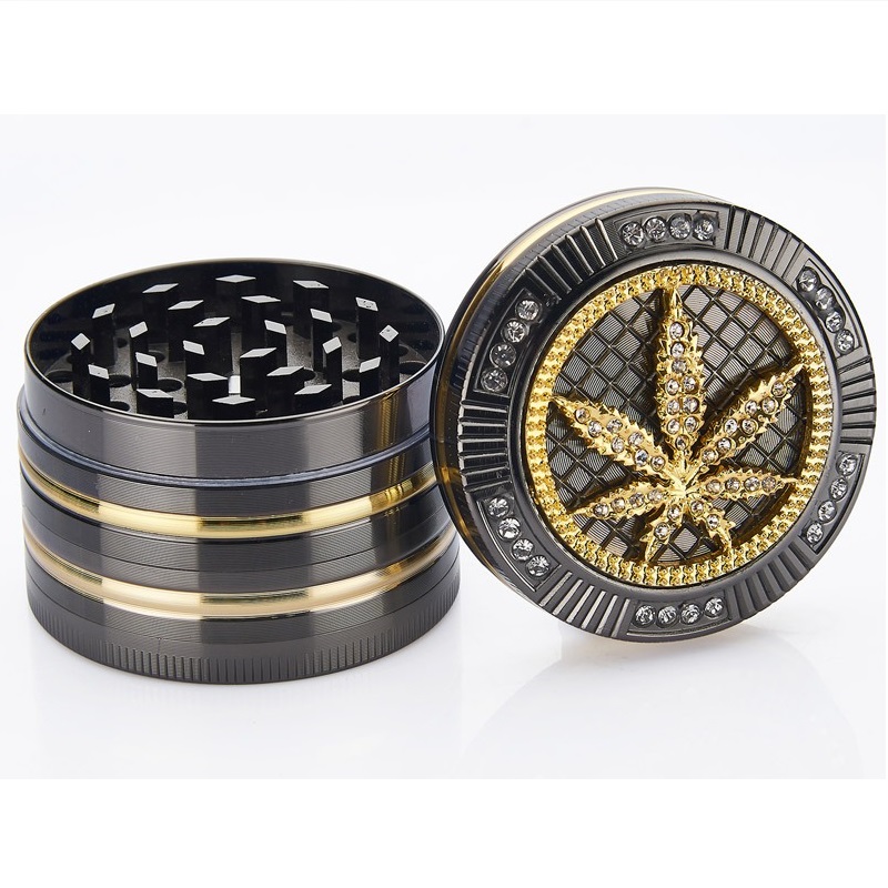 Champ High Grinder Bling Bling Leaf 4-Teilig 50 mm Open Champ High Grinder Bling Bling Leaf 4-Teilig 50 mm Open