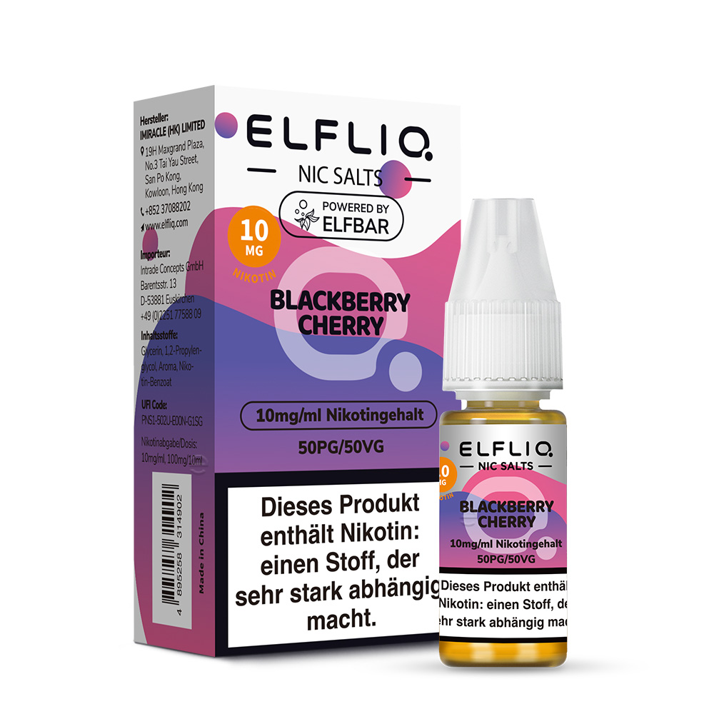 Elfliq Nikotinsalz Liquid Blackberry Cherry 10mg 10ml Elfliq Nikotinsalz Liquid Blackberry Cherry 10mg 10ml