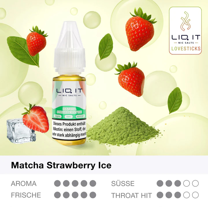Lovesticks Liq it Liquid Matcha Strawberry Ice 12mg 10ml
