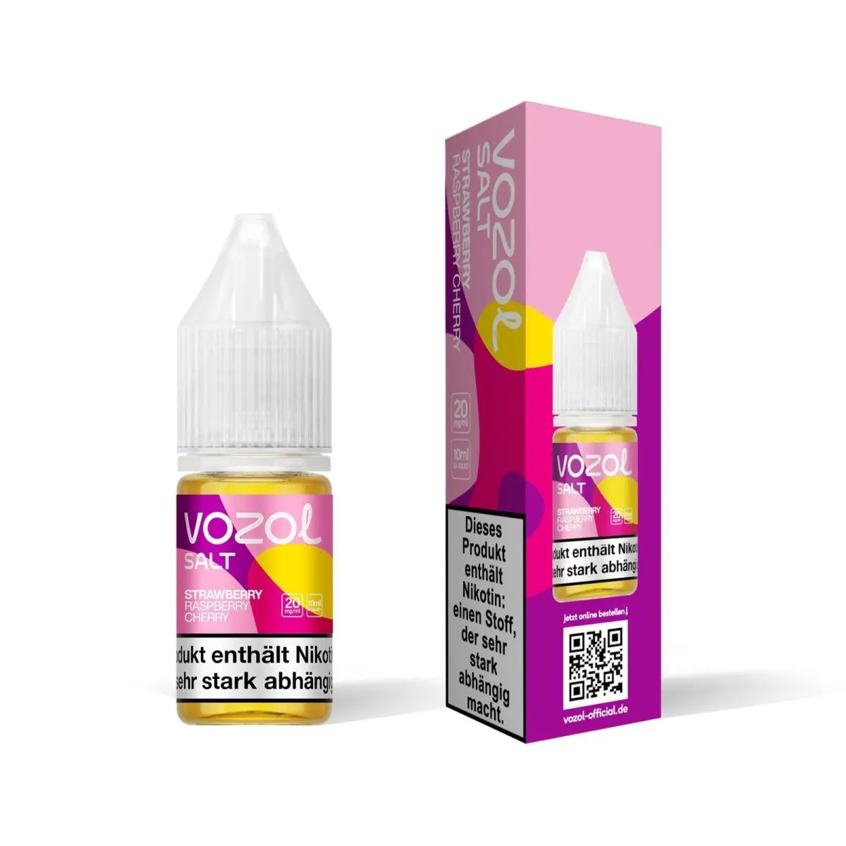 Vozol - Strawberry Raspberry Cherry Nikotinsalz Liquid 10ml | 20mg/ml