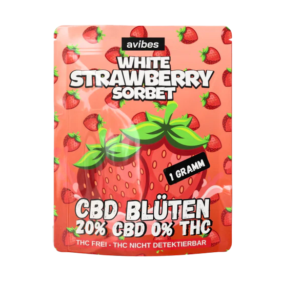 avibes CBD Blüte White Strawberry Sorbet 1g avibes CBD Blüte White Strawberry Sorbet 1g