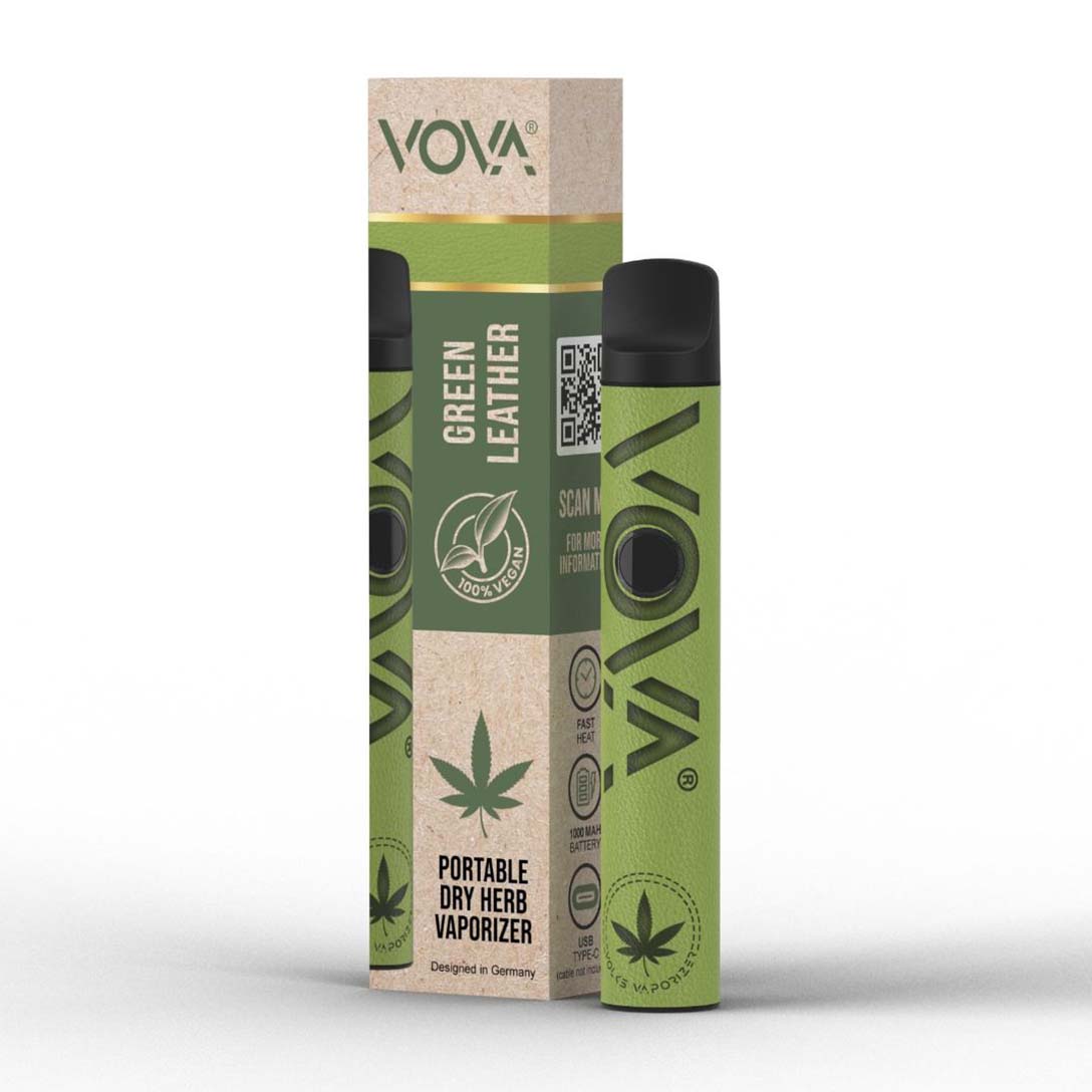 VOVA Cannabis Vaporizer - Green Leather