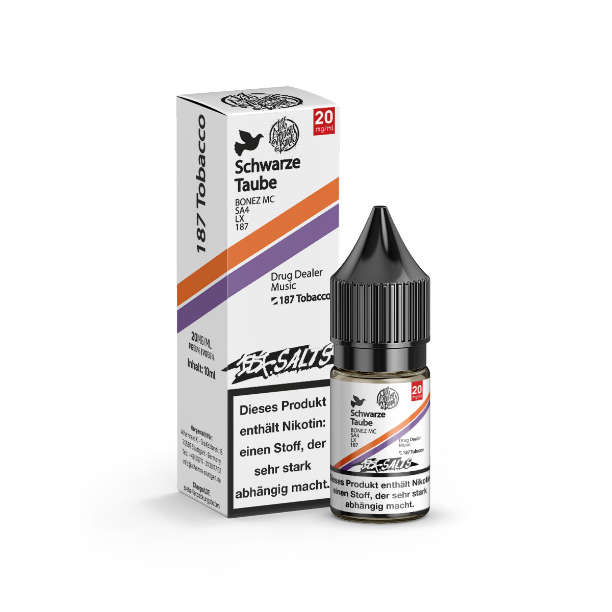 187 Strassenbande - Schwarze Taube Nikotinsalz Liquid 10ml | 20mg/ml