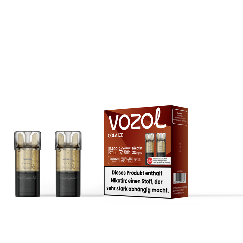 Vozol Switch Pro - Pod - Cola Ice 2% Nikotin 700 Züge (2 Pods)