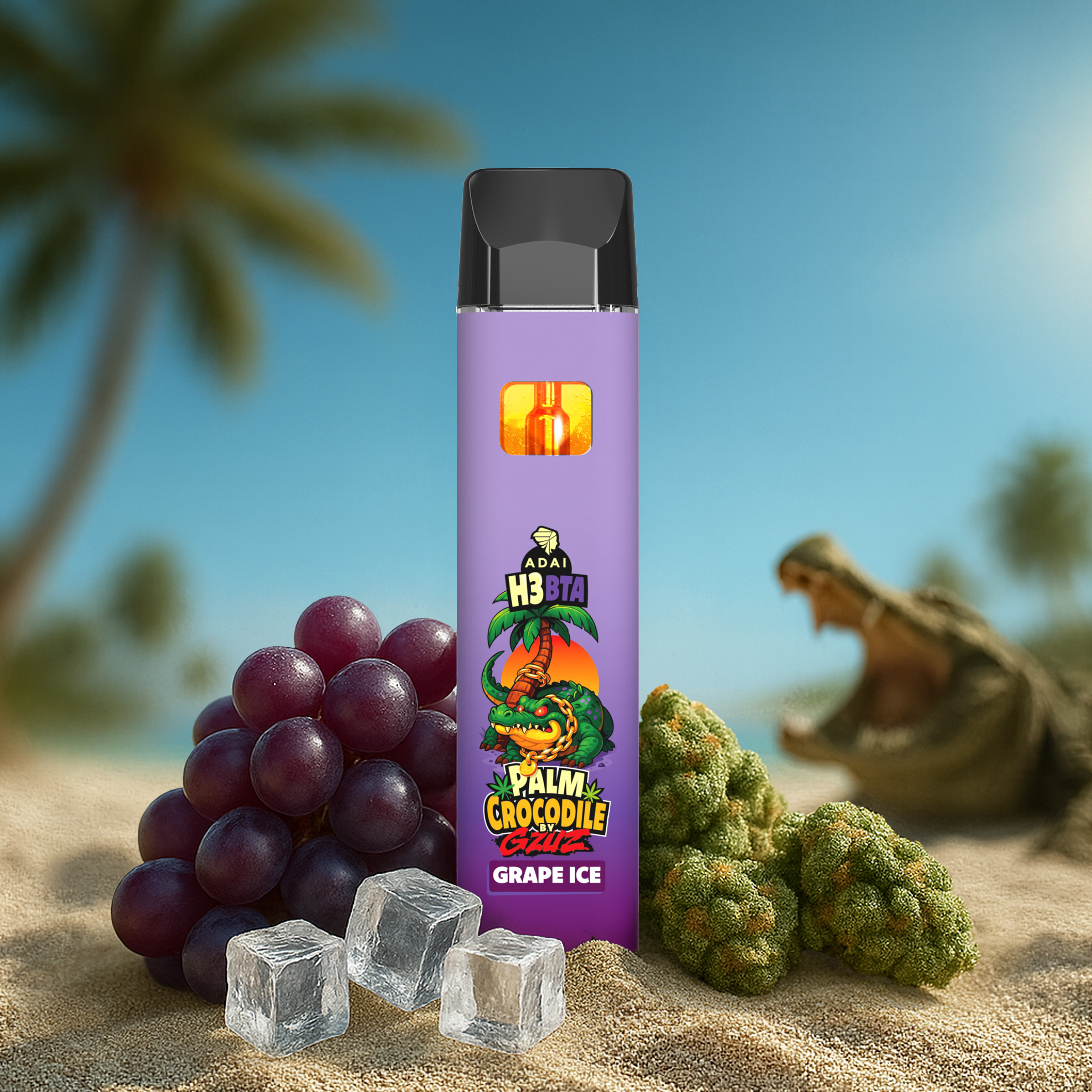 Palm Crocodile H3BTA Vape - Grape Ice 1ml
