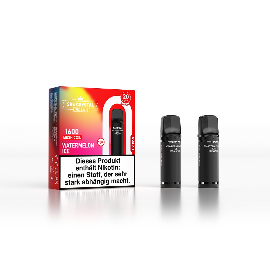 SKE Crystal Pro 800 Pod - Watermelon Ice 2% Nikotin (2er Pack)