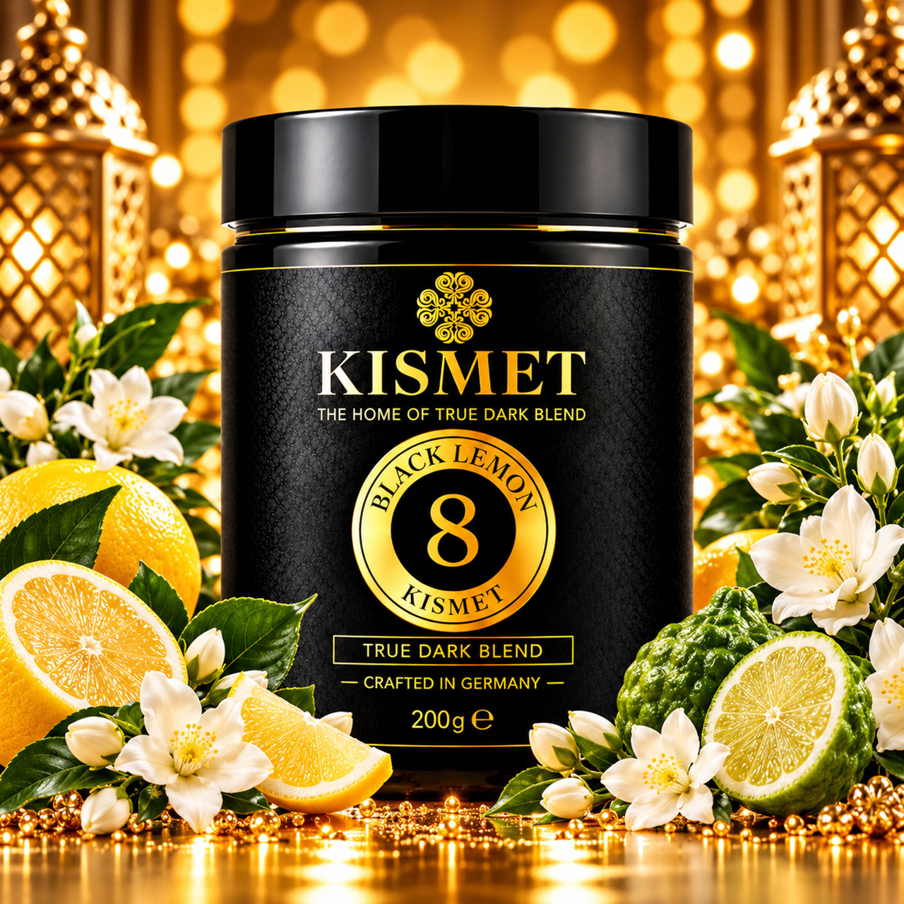 Kismet Darkblend Shisha Tabak Black Lemon #8 200g Kismet Darkblend Shisha Tabak Black Lemon #8 200g