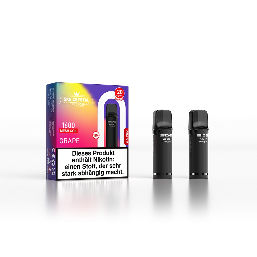 SKE Crystal Pro 800 Pod - Grape 2% Nikotin (2er Pack)