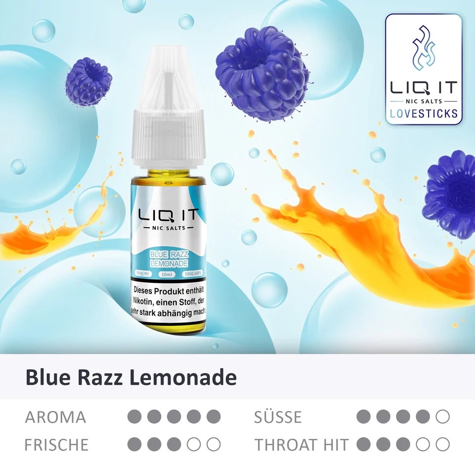 Lovesticks Liq It Liquid Blue Razz Lemonade 10ml Eigenschaften Lovesticks Liq It Liquid Blue Razz Lemonade 10ml Eigenschaften