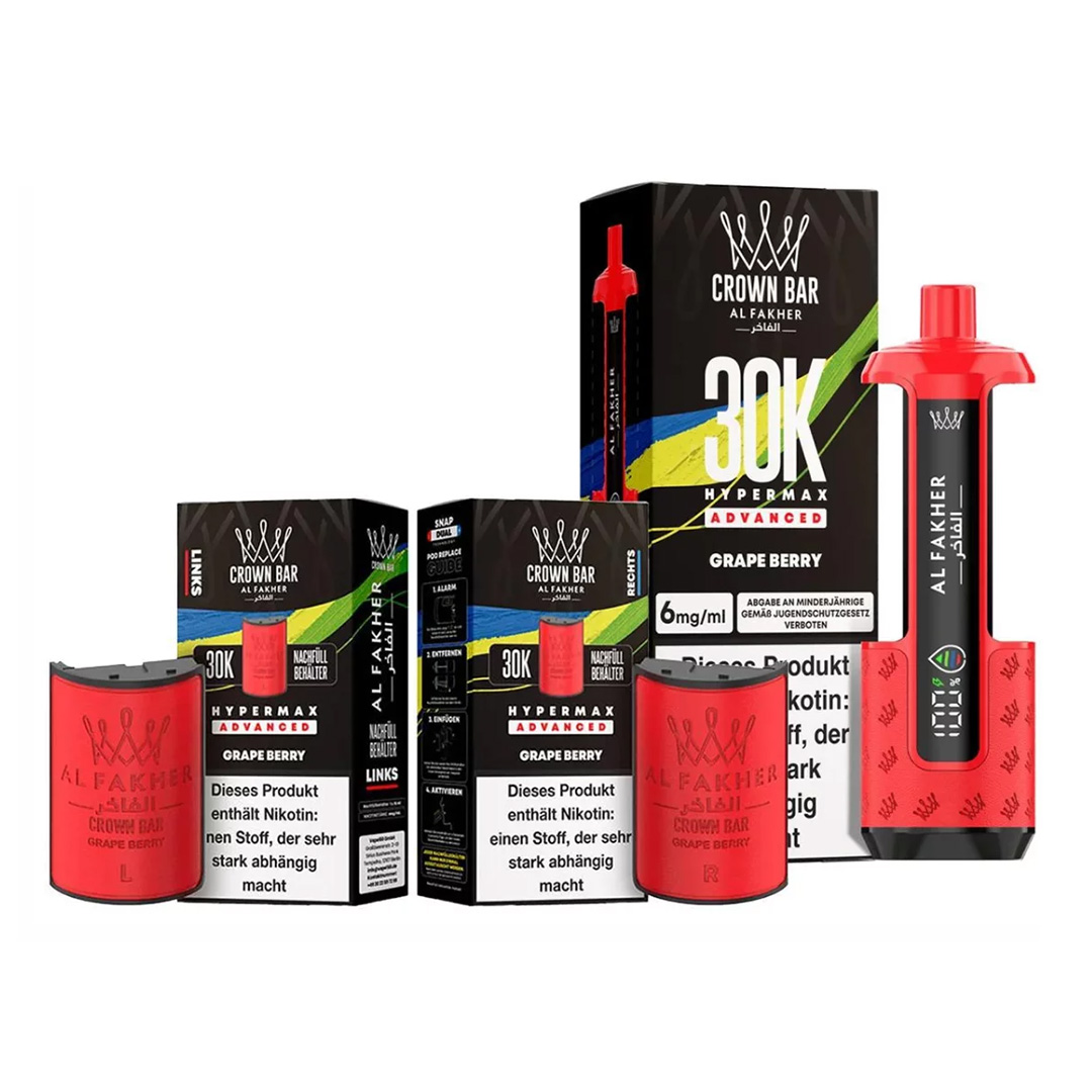 Al Fakher Crown Bar 30K Hypermax Advanced Grape Berry Al Fakher Crown Bar 30K Hypermax Advanced Grape Berry