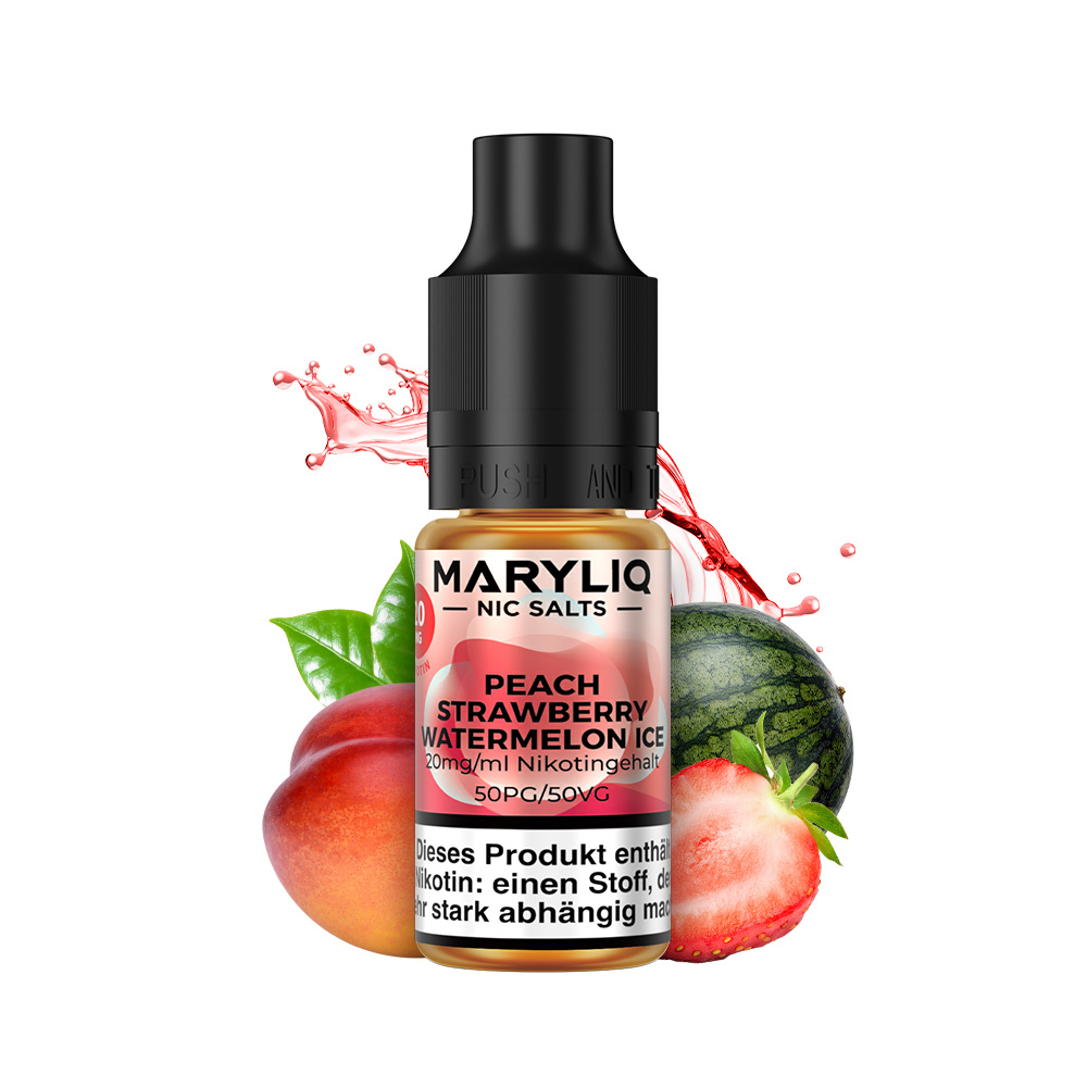 Maryliq - Peach Strawberry Watermelon Ice Nikotinsalz Liquid 10ml | 20mg/ml